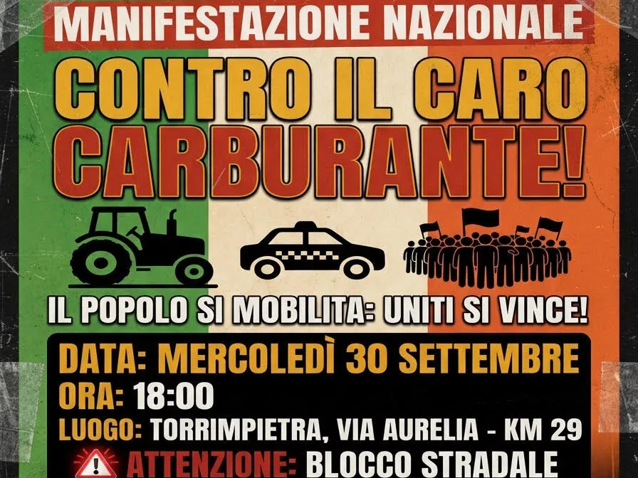 Caro carburante, anche delegazioni di Civitavecchia al blocco stradale di Torrimpietra - TRC Giornale