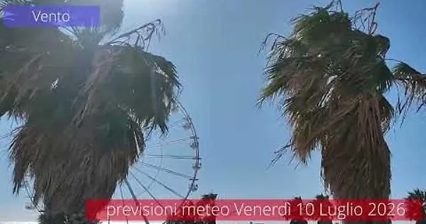 Previsioni del tempo di venerdì 10 Luglio 2026