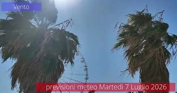 Previsioni del tempo di martedì 7 Luglio 2026
