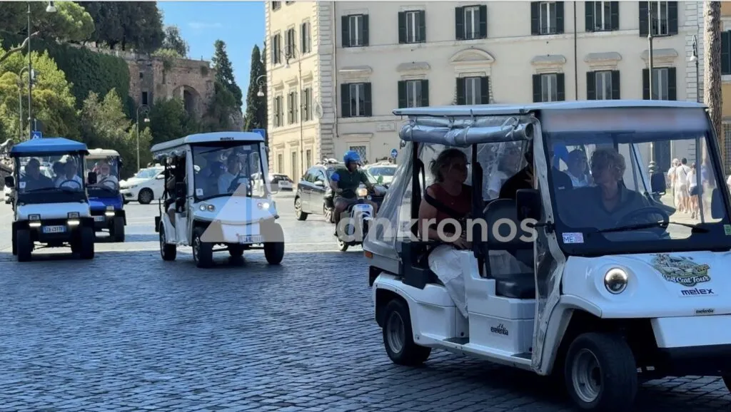 L’invasione sregolata delle golf car a Roma centro: 500 mezzi in strada e tariffe da capogiro